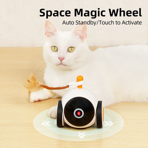 Palla giocattolo per gatti a LED interattiva per telefono App per telefoni per interni rilassare gli animali domestici che corrono auto con piume - Product Image 2
