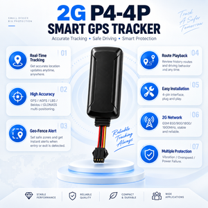 Fabrik 2G Fahrzeug-GPS-Ortungsgerät P4-4P Kabelgebundener Auto-Tracker Echtzeit-Verfolgung Routenverlauf Geo-Zaun Vibrationsalarm - Product Image 2