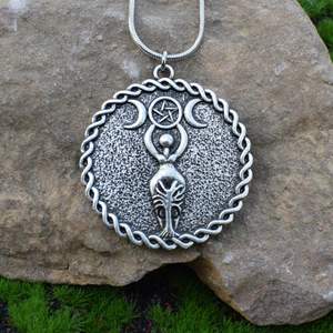 Vintage Wizard Triple Moon <span class=keywords><strong>Fertility</strong></span> Goddess colgante collar para mujer regalo de joyería único - Product Image 3