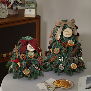 Arbre de Noël en <span class=keywords><strong>sapin</strong></span> noble fini de 30-40 cm avec nœud en velours et accents naturels, décoration de table réaliste pour les fêtes - Product Image 2