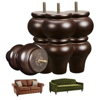 Großhandel moderne Sofa Leh unvollendete runde Gummi Holz möbel Bein benutzer definierte antike Schrank Tisch Füße Holzbein für Sofa