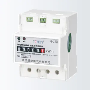 Недорогой однофазный счетчик с дисплеем Типа Din Rail, электрический счетчик энергии 4P кВтч, ваттметр