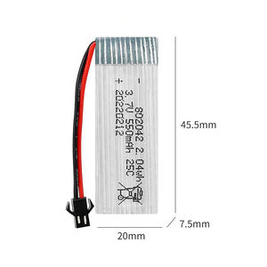 הספק גבוה <span class=keywords><strong>802042</strong></span> 25c 500mah 550mah 2.04wh <span class=keywords><strong>3.7v</strong></span> נ נ "ט li-פולימר חבילה הסוללה rc צעצועים - Product Image 5
