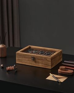 <span class=keywords><strong>Boîte</strong></span> <span class=keywords><strong>à</strong></span> montres artisanale personnalisée, organisateur de montres <span class=keywords><strong>à</strong></span> 10 compartiments avec vitrine <span class=keywords><strong>en</strong></span> verre et coussinets amovibles, <span class=keywords><strong>boîte</strong></span> <span class=keywords><strong>à</strong></span> montres et <span class=keywords><strong>bijoux</strong></span> <span class=keywords><strong>en</strong></span> <span class=keywords><strong>bois</strong></span> de noyer - Product Image 4