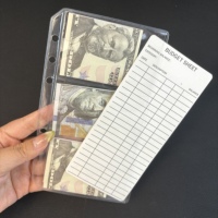 Nouvelles pochettes de classeur A6 durables à 6 trous, double couche, pour planificateur budgétaire, avec enveloppes transparentes en PVC à 3 poches