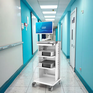 Phong cách công nghiệp nội soi xe đẩy đồ nội thất bệnh viện với im lặng bánh di động thiết bị y tế giỏ hàng vật liệu kim loại - Product Image 6