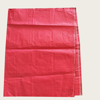 Sac tissé en PP de 20 kg et 25 kg, sac en plastique rouge, sac d'emballage pour le riz, le sucre, la farine, les céréales, le maïs, les engrais, l'alimentation des volailles