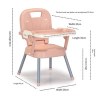 Chaise haute pour bébé avec ceintures de sécurité Chaise de salle à manger en plastique pour 0-12 mois pour table à manger pour les jeux