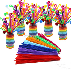 Wholesale Colorful Chenille <strong>Stems</strong> <strong>Pipe</strong> Cleaners Soft Fuzzy Sticks for Kids DIY Crafts - Product Image 1