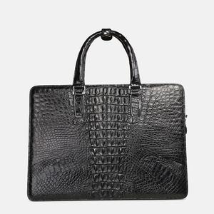 กระเป๋าเอกสารหนังแท้ลายจระเข้สำหรับผู้ชาย แบรนด์หรู ทนทาน คุณภาพสูง ปิดด้วยซิป ใส่แล็ปท็อปได้ ขนาดใหญ่ จุของได้เยอะ เหมาะสำหรับธุรกิจ - Product Image 2