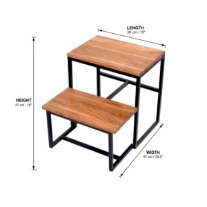 Household Retractable Factory Wood Double <b>Step</b> Foot Rest With Non Slip Surface Foot <b>Stool</b> Bedside 2-<b>step</b> <b>Stool</b> for Kitchen - Product Image 5