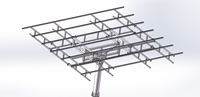 Kit Pelacak Panel Surya Dua Sumbu Jimi-Tech GPSST-D2 10kw DC 24V Tahan Angin 27m/s Semua Komponen Utama Linear Solar Tracker