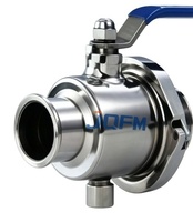Vanne à boisseau sphérique manuelle sanitaire en acier inoxydable SS304, type Tri-Clamp, pour le traitement de l'eau, les boissons, les produits laitiers et pharmaceutiques