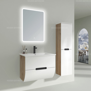 Promotional LED Mirror <strong>Bathroom</strong> Cabinet Set with Ceramic Basin for <strong>Vanities</strong> - Product Image 3