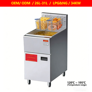 Friggitrice Professionale a Gas in Acciaio Inox da 26L, 28L, 30L per Pollo, Corn Dog, Pesce e Altri Alimenti - Product Image 1