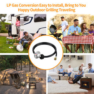 Regulador de Grelhador a Gás com Mangueira de GLP 3 Pés 25-250PSI Baixa Pressão para a maioria dos <span class=keywords><strong>Grill</strong></span> a Gás <span class=keywords><strong>LP</strong></span> como Weber, Aquecedor e Fire Pit - Product Image 4