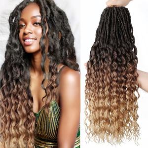 Extensiones de Cabello Personalizadas de 24 Pulgadas, Estilo Nu Locs con Ondas en los Extremos, Pre-enlazadas, Cabello Rizado para Crochet, Estilo Gitano - Product Image 1