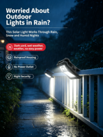 Lampe solaire à clipser, étanche IP65, lumière LED murale avec détecteur de mouvement, batterie au lithium rechargeable pour une utilisation en extérieur, dans le jardin et en camping