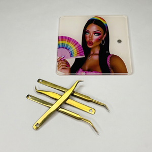 Pinzas para Extensión de Pestañas de Acero Inoxidable GETUP BROSONS IMPEX, Kit de Pinzas para Pestañas con Función Antiestática, Dentadas/Smooth/Serradas - Product Image 1