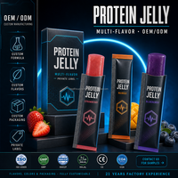 Stik Jelly Protein Whey Terhidrolisis Rasa Cherry Yuzu Segar, Sachet Tekan Protein Tinggi Grosir