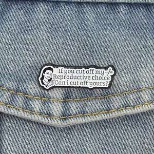 Pin de Aleación de Zinc con Diseño de Elección Reproductiva Unisex, Chapado en Níquel Negro, Diseño Lindo, Tú Cortas <span class=keywords><strong>Mi</strong></span> Elección Reproductiva, ¿Puedo Cortar la Tuya? - Product Image 4