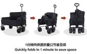 Chariot tout-terrain robuste en acier inoxydable, pliable, avec siège de camping, chariot utilitaire pour pique-niques en plein air, plages - Product Image 2