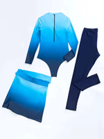 Top vente bleu imprimé Burkini 3 pièces maillot de bain Burkini femmes musulmanes couverture complète maillots de bain maillot de bain Burkini modeste moyen