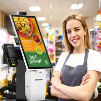 Kiosco de Autoservicio para Pagos en Supermercados, Kiosco de Mesa con Pantalla de 23.8 Pulgadas, Kiosco de Pago con Código QR