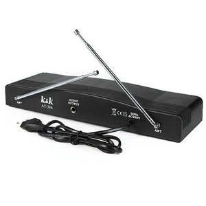 ชุดไมโครโฟนไร้สาย VHF FM 109-120 เมกะเฮิรตซ์ ช่องสัญญาณคู่ พร้อมตัวรับสัญญาณและสายเคเบิล สำหรับคาราโอเกะและการใช้งานบนเวที - Product Image 3