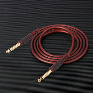 Cable de audio macho a macho de 6.35mm, 1 núcleo, blindado, color clarete, para uso en mezcladoras de guitarra, audio y video. - Product Image 1