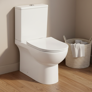 Offre Spéciale : WC en céramique à poser au sol, double chasse, design sans bride, deux pièces, avec siphon en P ou en S, cuvette et siège <span class=keywords><strong>de</strong></span> toilette - Product Image 1
