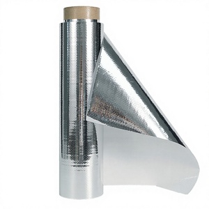 Rouleau de tissu tissé métallique à haute réflectance Surface lisse perméable à la vapeur Connecteurs de tuyauterie flexibles Matériaux d'isolation thermique - Product Image 1