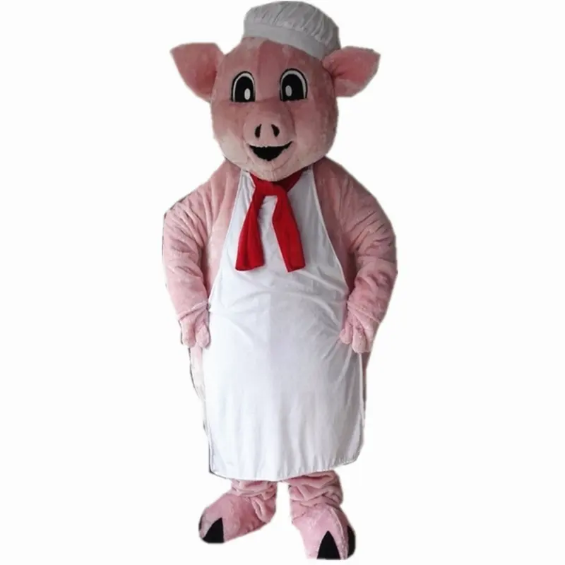 Hola fantasia mãe porco mascote fantasia chef mascote