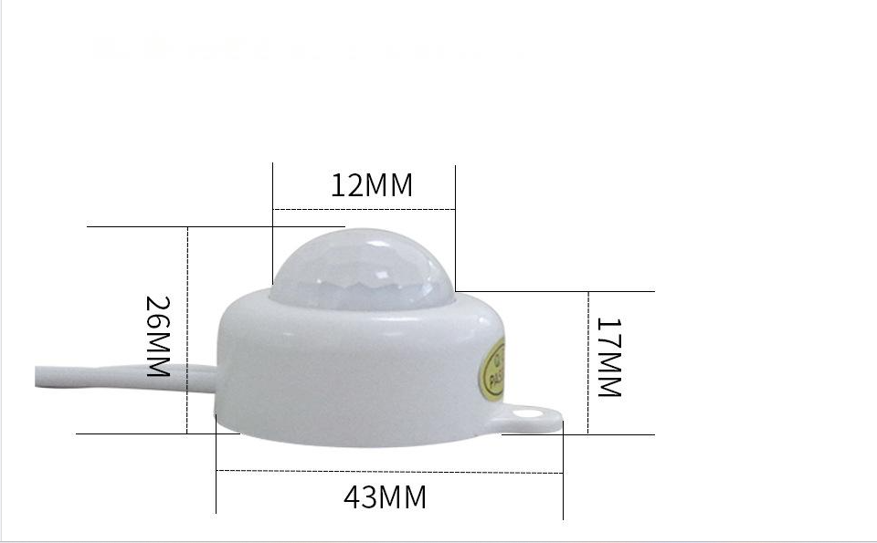 Direct Current 6V-24V 5A PIR Motion Sensor Light Switch Inductive Switch with Occupancy Motion Activation 6V-24V Direct Current