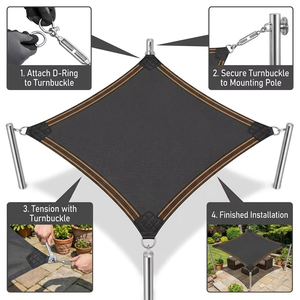 Vela de <span class=keywords><strong>Sombra</strong></span> Rectangular de HDPE de Grado Industrial, Resistente a los Rayos UV y al Viento, <span class=keywords><strong>Malla</strong></span> de Privacidad con Tasa de <span class=keywords><strong>Sombra</strong></span> del 30%-95% para Camping y Jardín - Product Image 4