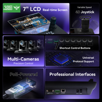 Controlador de Teclado con Joystick TONGVEO KB300PRO para Cámara PTZ, Pantalla LCD de 7 Pulgadas con 4 Divisiones, Joystick 4D, Alimentación PoE, Controlador de Cámara NDI