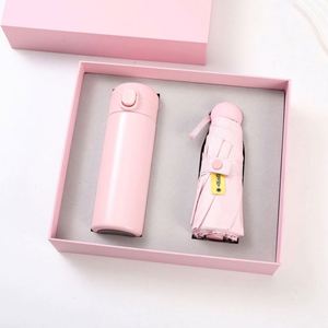 แก้วเก็บความร้อน/ความเย็นแบบมีฝาปิดพร้อมร่ม  ของขวัญสุดพิเศษในกล่องของขวัญ สำหรับใช้ในชีวิตประจำวัน - Product Image 1