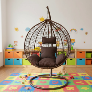 Fauteuils suspendus en rotin en forme <span class=keywords><strong>d</strong></span>'œuf <span class=keywords><strong>pour</strong></span> patio, balançoires en forme de <span class=keywords><strong>nid</strong></span> <span class=keywords><strong>d</strong></span>'<span class=keywords><strong>oiseau</strong></span> <span class=keywords><strong>pour</strong></span> adultes - Product Image 3