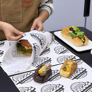 Custom Logo Printed Specialty Greaseproof PE Coated Eco-Friendly Biodegradable <b>Food</b> <b>Wrapping</b> <b>Paper</b> for Sandwiches Cookies Bread - Product Image 2