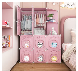 Lemari Pakaian Anak Sederhana untuk Kamar Tidur Anak Perempuan, Bayi, Plastik, Model Baru 2025, Lemari Penyimpanan Kecil - Product Image 2