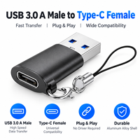 Adaptateur USB vers USB-C USB 3.0 5 Gbps en aluminium, convertisseur Type-C femelle vers USB-A mâle pour chargeur d'ordinateur portable, PC, écouteurs