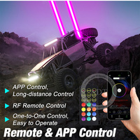 Feux LED RGBW sans fil Whipless Whip Lights Spot Beam avec antenne, interrupteur et télécommande, feux Alien pour Polaris Can-Am Maverick X3 SXS Truck