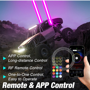 Feux LED RGBW sans fil Whipless Whip Lights Spot Beam avec antenne, interrupteur et télécommande, feux Alien pour Polaris Can-Am Maverick X3 SXS Truck - Product Image 3