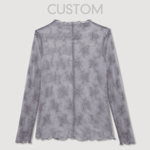 Hesayep Bestseller: Camicette Floreali a <span class=keywords><strong>Maniche</strong></span> <span class=keywords><strong>Lunghe</strong></span> per Donne Occidentali, Collo Alto, in Garza Trasparente, Bluse da Lavoro - Product Image 2