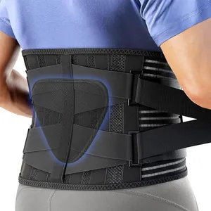 FSPG Adjustable Waist Support Belt With 6 Steel Plates Lumbar Pad Lumbar Lower Back Support For Pain Relief