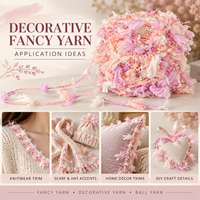 Fil fantaisie en slub 100% polyester rose ombré, ruban plat doux et moelleux pour tricot à la main, crochet, écharpes, pulls – Fournisseur d'usine chinoise