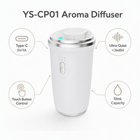 Diffuseur d'arômes portable en forme de tasse <10ml, brumisateur ultrasonique à deux liquides, bouton tactile PP, batterie USB-C, faible bruit, maison, bureau
