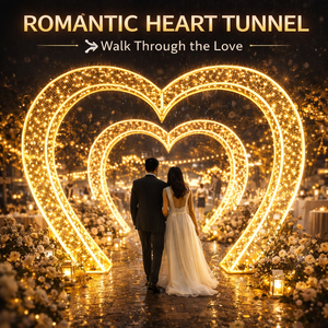 Arche lumineuse LED tunnel cœur, étanche IP65, pour décoration <span class=keywords><strong>romantique</strong></span> extérieure, mariages, centres commerciaux et événements - Product Image 2