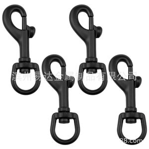 Mousqueton rotatif Eda en acier inoxydable noir 65mm 70mm 73mm 80mm 90mm 105mm 115mm pour laisse de chien - Product Image 1