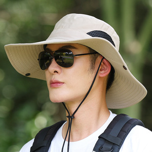 Fisherman's Hat Men's Sun Hat Wide Brim Breathable Quick Dry Summer Outdoor Fishing Hat Adult Unisex Navy Blue - Product Image 5